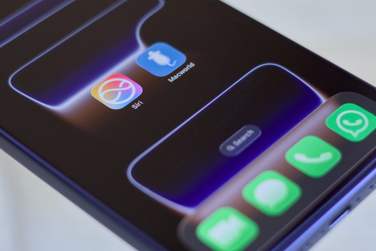 The iOS 27 Siri interface features a darker theme, Dynamic Island integration, and camera convergence.