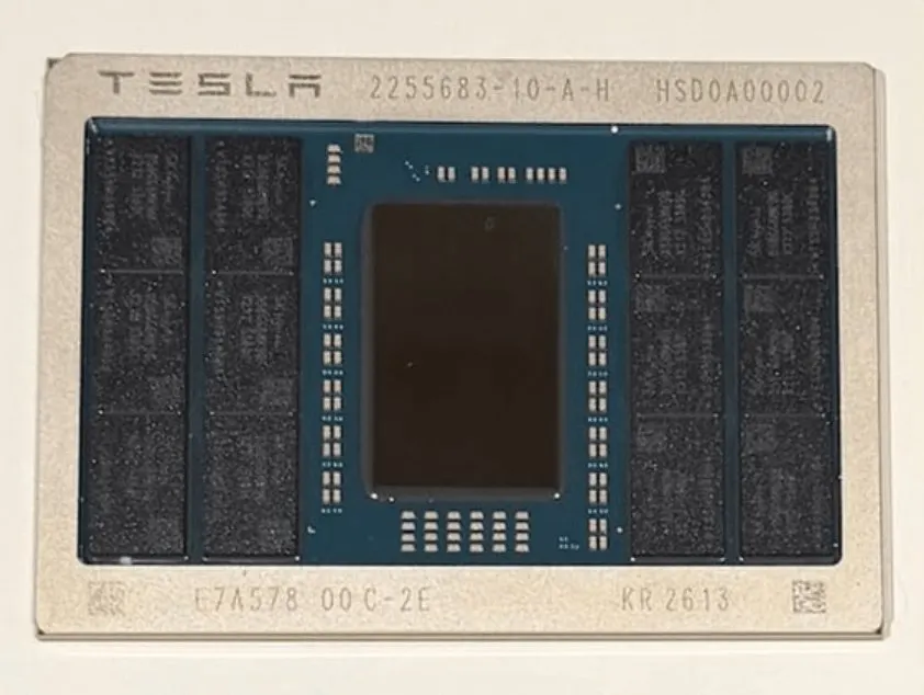 Tesla AI5 chip design completion and dual foundry manufacturing with TSMC and Samsung.