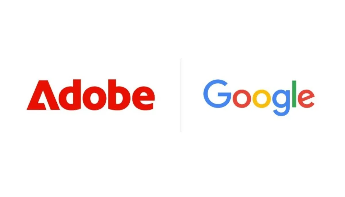 Adobe and Google partnership graphic highlighting mobile creative tools and Android Premiere Pro integration.