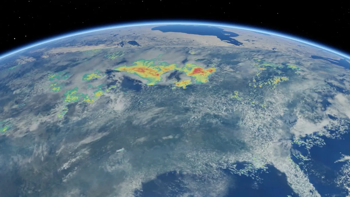 Server infrastructure processing real-time climate models and wildlife monitoring data
