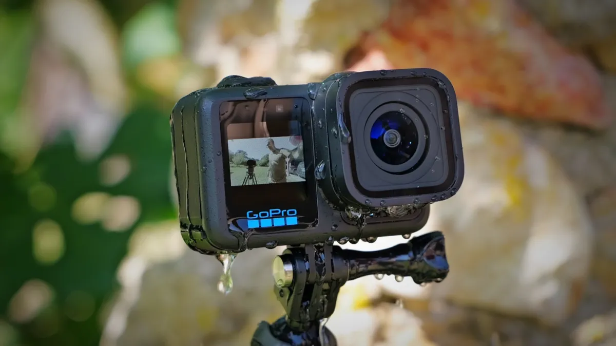 The GoPro Mission 1 Pro action camera features a 1-inch sensor and a compact body.