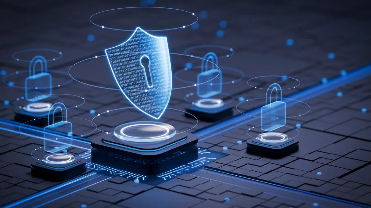 Interconnected banking networks display AI-driven vulnerability mapping and systemic risk monitoring.