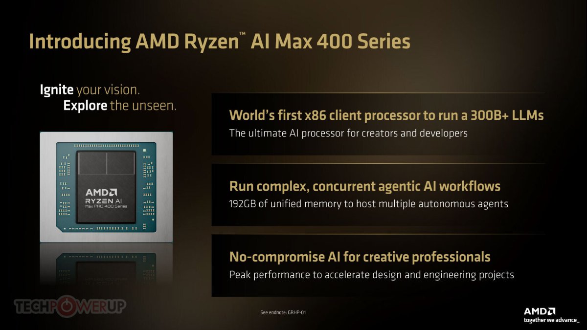 AMD Launches the Ryzen AI Max 400 Series Processors: "Strix Halo" Gets a Memory Upgrade
