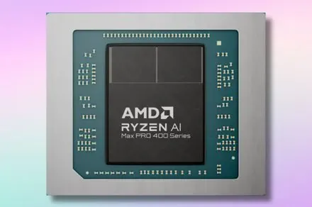 The AMD Ryzen AI Max 400 processor features unified memory architecture for local AI processing.