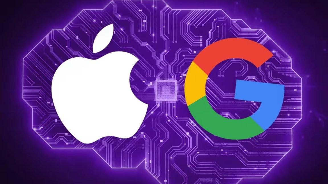 A diagram illustrates Apple Siri hybrid cloud architecture integrating Google Gemini models for enhanced processing.