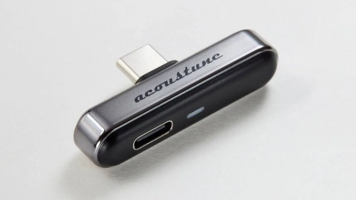 The Acoustune ATX001 USB-C adapter connects to iPhones and enables aptX Lossless and LDAC Bluetooth audio.