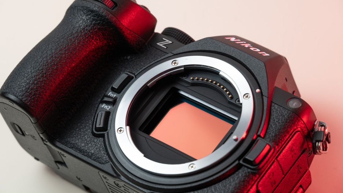 The Nikon Z5 II full-frame mirrorless camera rests on a neutral display surface.