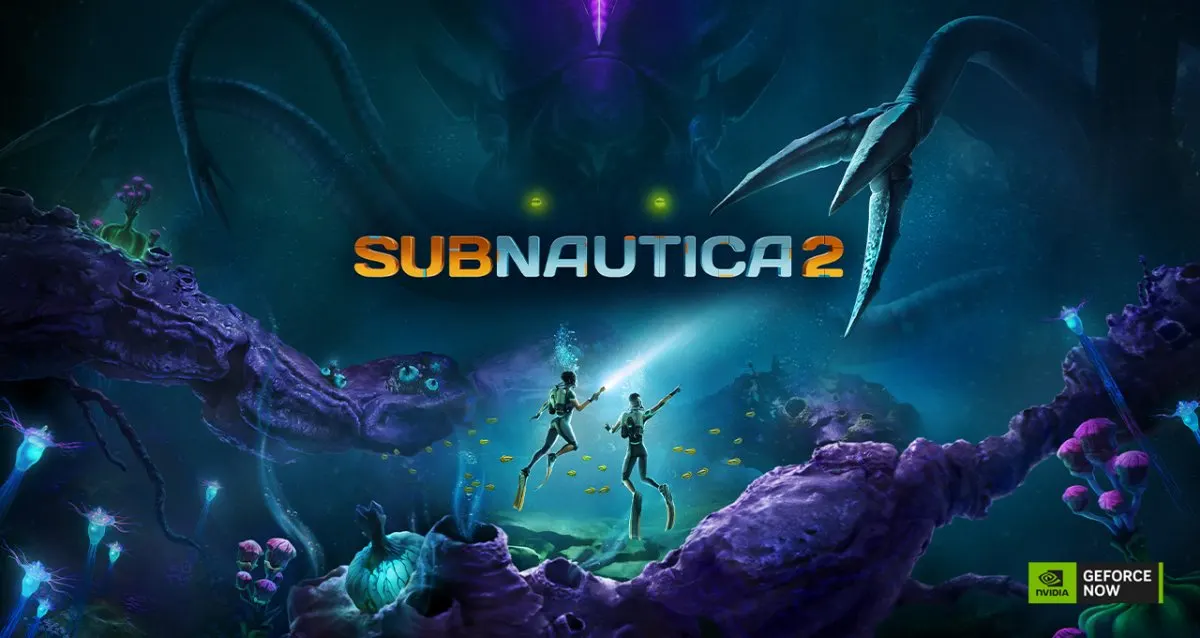 Subnautica 2 gameplay running on the GeForce NOW cloud gaming platform
