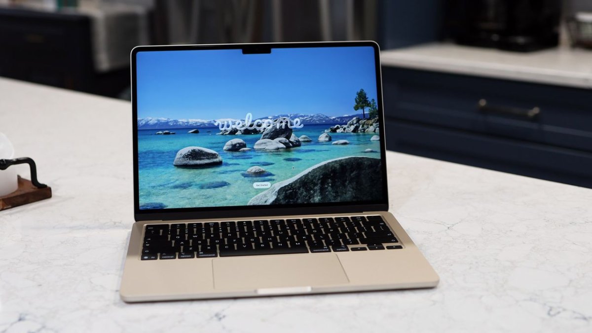 Silver MacBook Air M5 laptop displayed on a desk