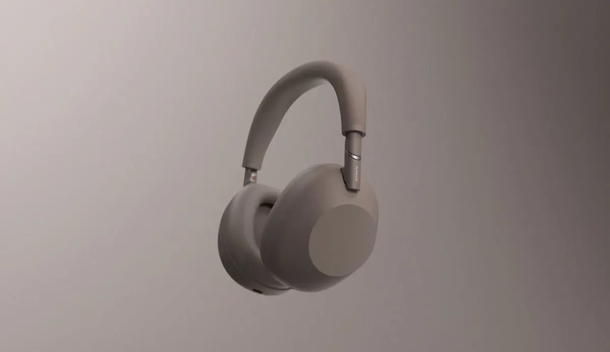 The Sony WH-1000XM6 headphones showcase the new Sandstone exterior finish.