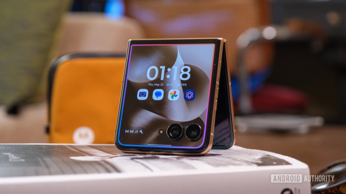 Motorola smartphone screen showing the Amazon Shopping app interface
