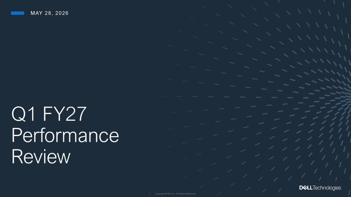Dell Technologies Q1 fiscal 2027 financial report showing record revenue and earnings growth.