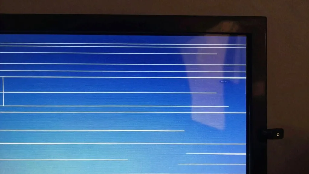 External monitor displays flickering artifacts resulting from signal bandwidth limitations and synchronization mismatches.