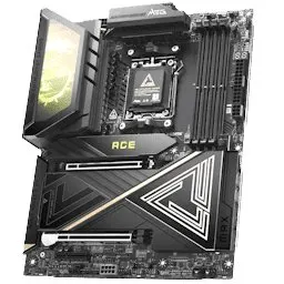 MSI MEG X870E Ace Max AM5 motherboard displaying its refreshed layout, PCIe Gen 5 slots, and rear M.2 expansion slot.