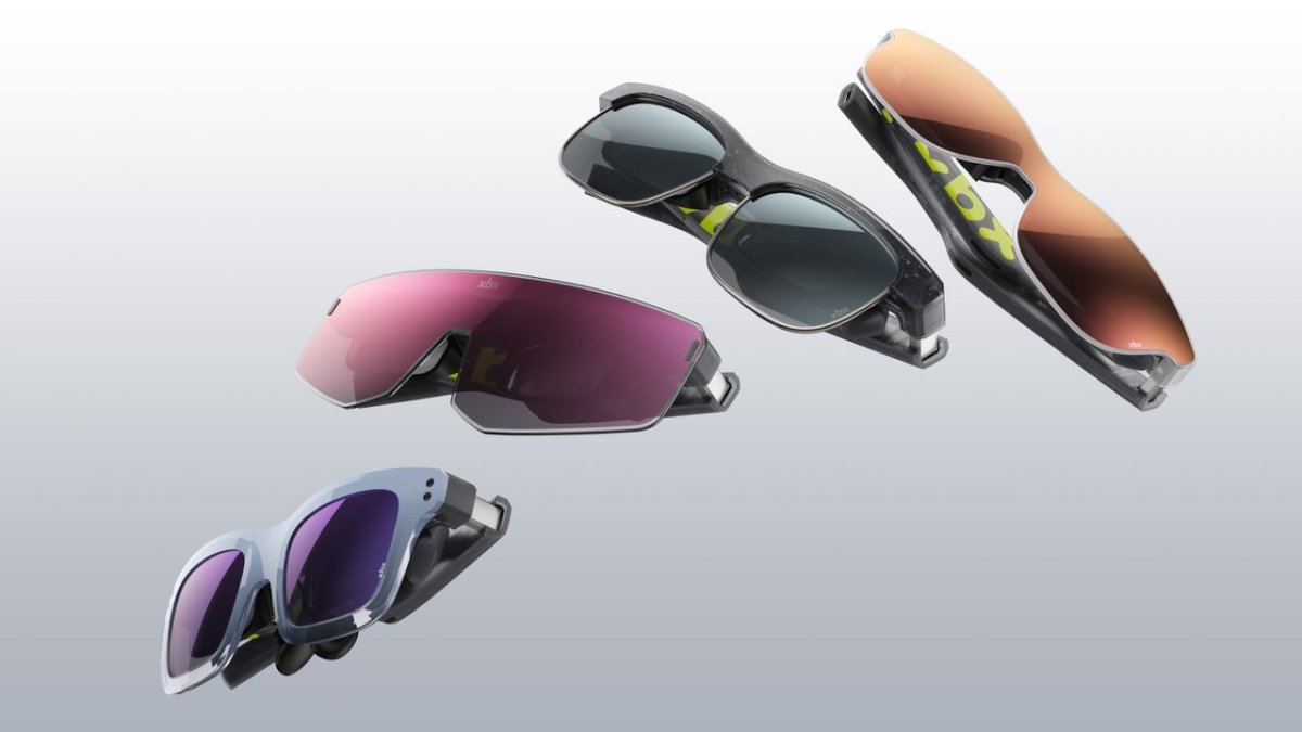 The Xreal xbx a01 smart glasses feature interchangeable front frames and a compact design.