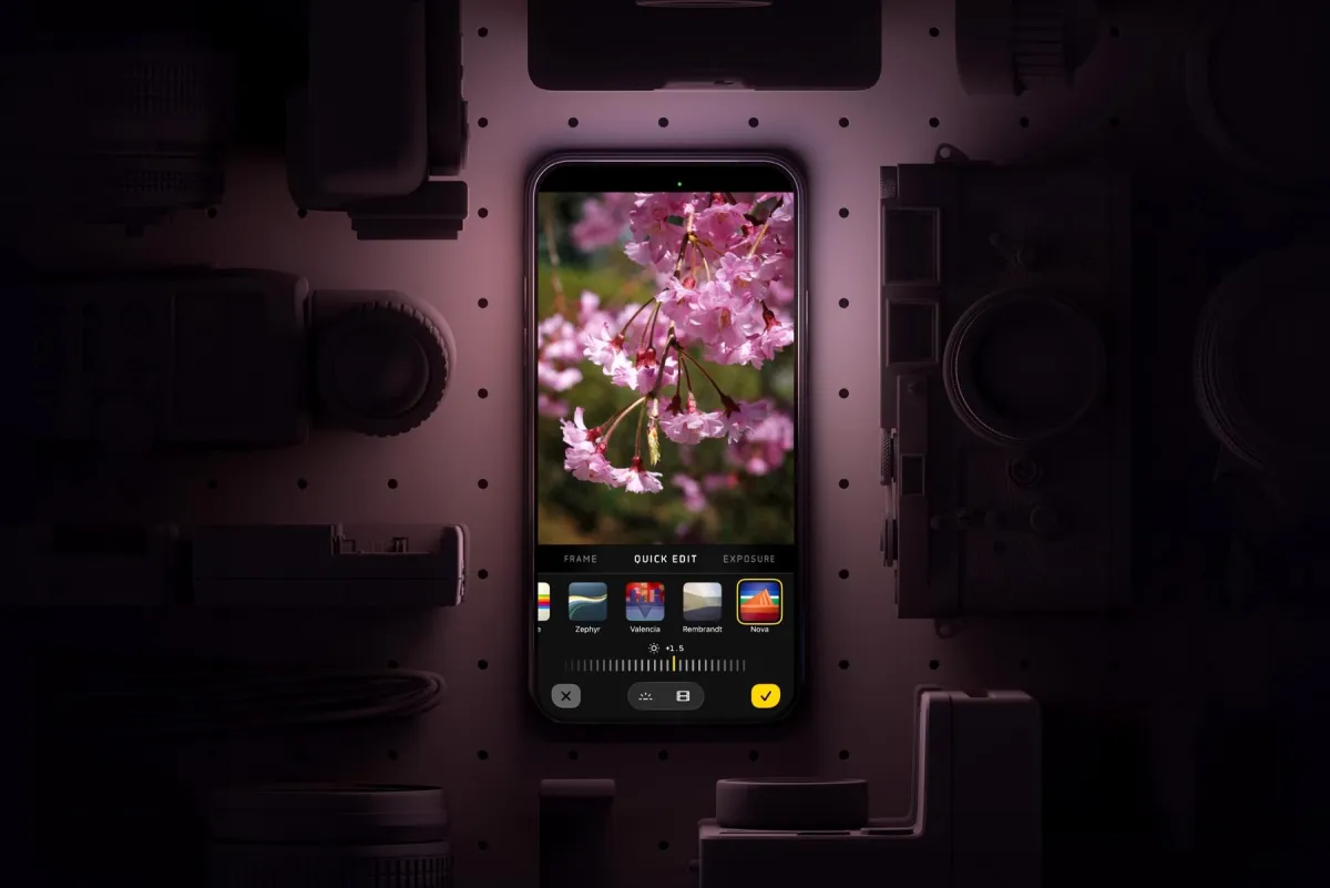 Halide Mark III camera interface displaying the new film simulation menu