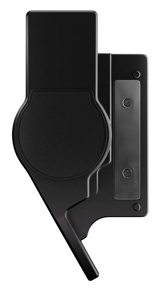 The ZSA Navigator Trackpad connects to the Voyager split ergonomic keyboard as a modular input device.