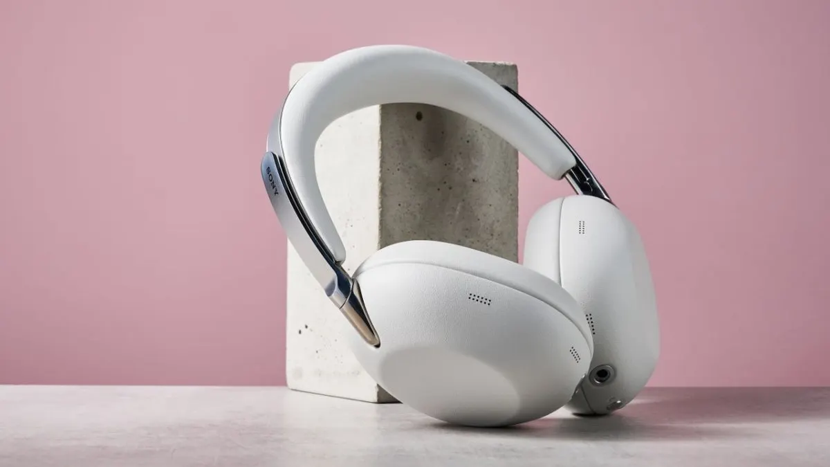 The Sony 1000X The Collexion headphones feature faux leather ear pads and a brushed metal headband.