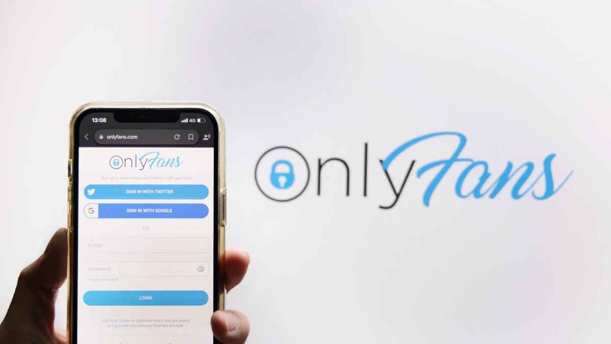 A dark web interface displays a listing for an alleged data breach containing millions of OnlyFans records.
