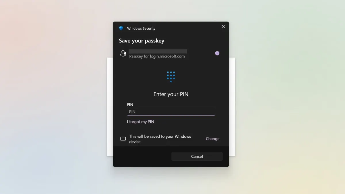 This diagram shows passkey authentication replacing SMS verification for Microsoft personal accounts.
