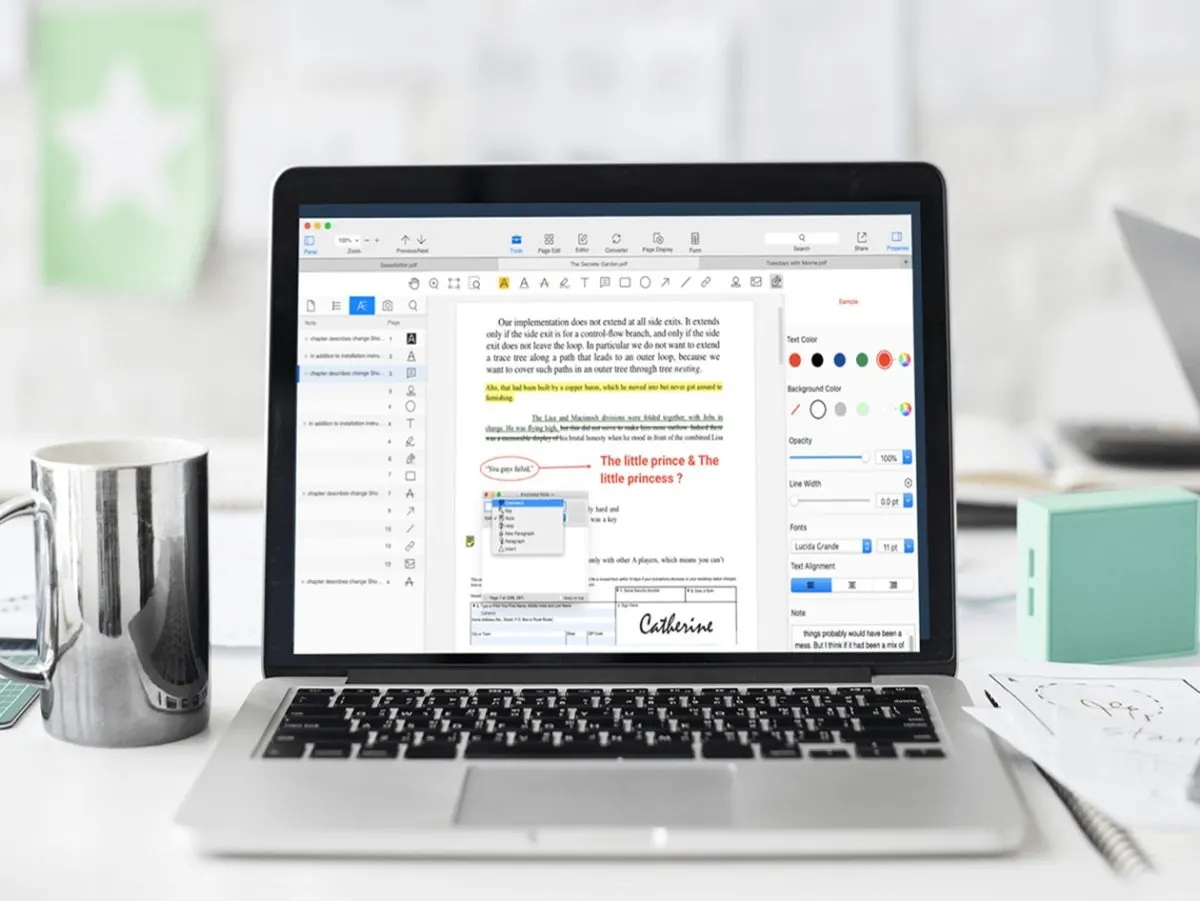 PDF Reader Pro software interface displaying editing features and lifetime license pricing