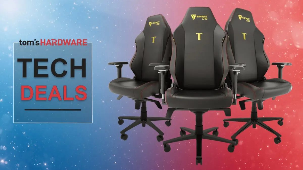 Gaming desk with ergonomic chair and workspace accessories displayed in a home office.
