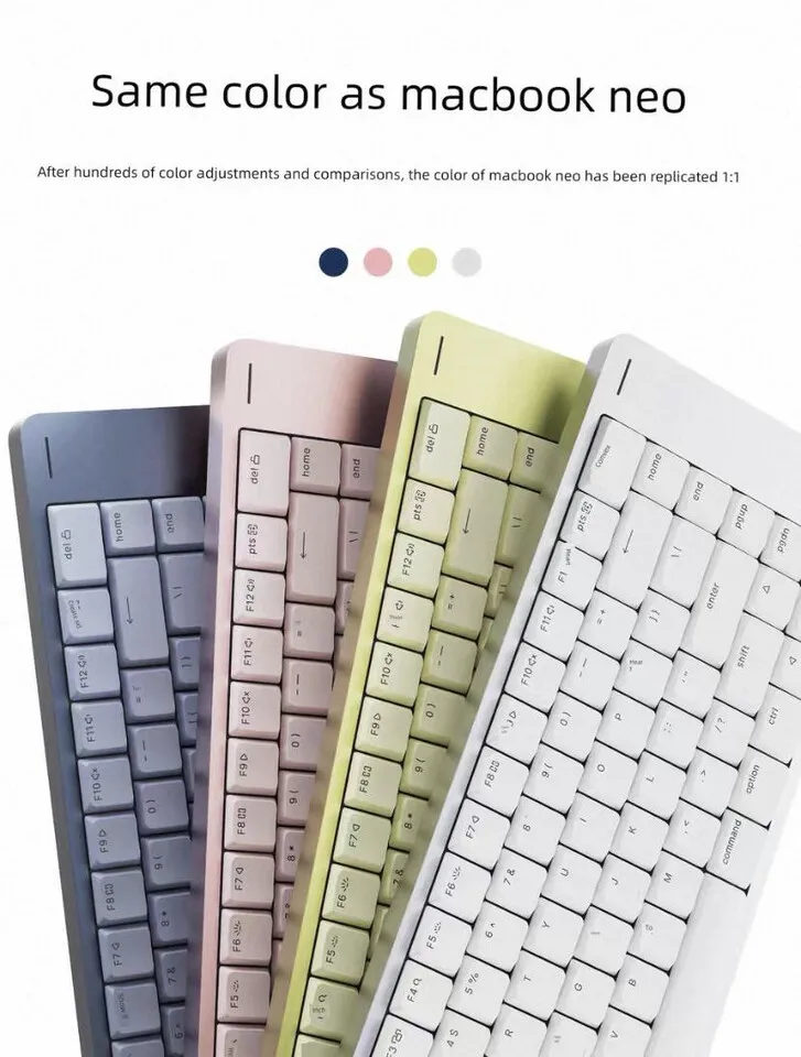 The Lofree Flow 2 mechanical keyboard features Apple-inspired colorways matching the MacBook Neo series.