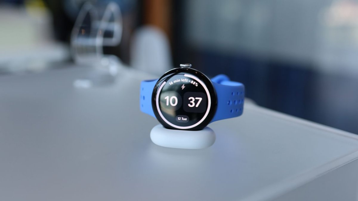 Google Pixel Watch 4 41mm Wi-Fi model in black with a sport band.
