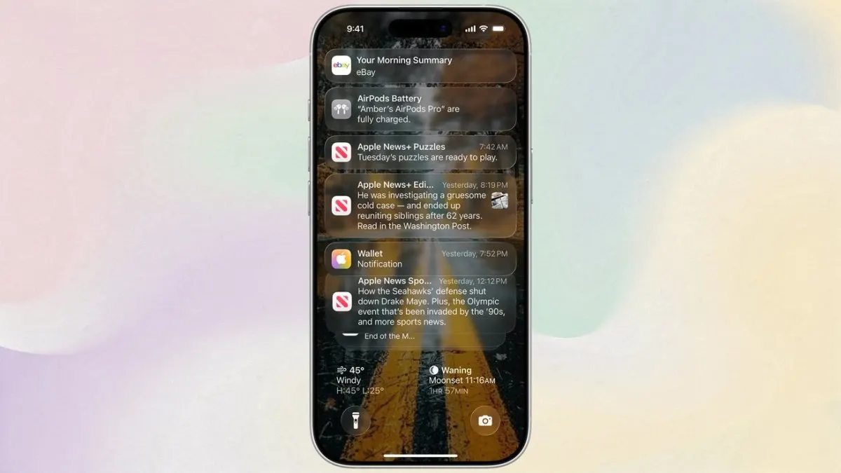 An iPhone screen displays notification priority filters and focus mode settings.