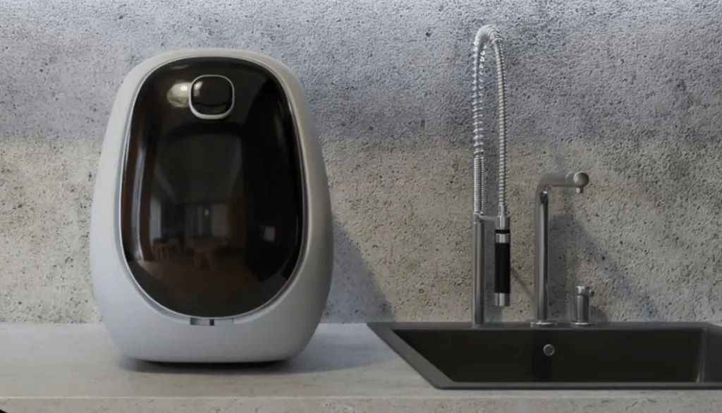 Compact dishwasher featuring rapid cleaning technology for space-efficient kitchen use.