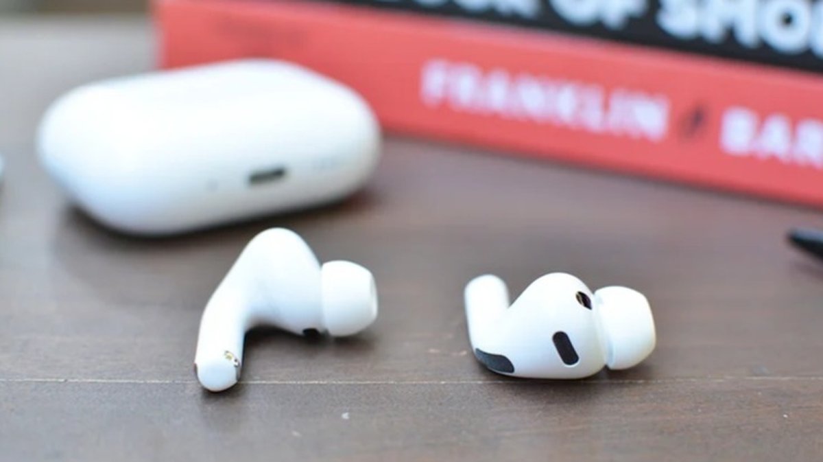 Apple AirPods prototypes with integrated cameras for contextual awareness and Siri navigation.