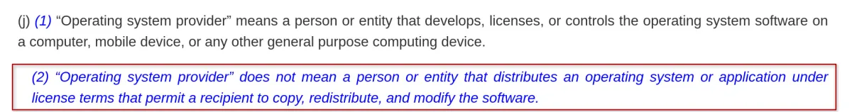 California and Colorado age verification laws exempt open source operating systems while targeting commercial gaming platf...