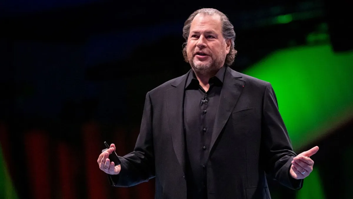 Salesforce CEO Marc Benioff discusses artificial intelligence integration in company products.