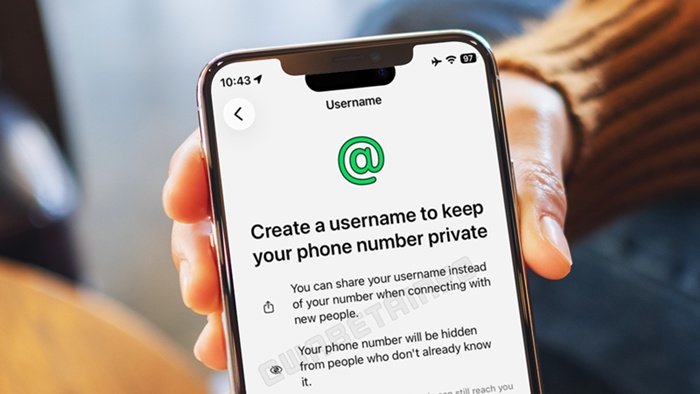 WhatsApp profile settings screen displaying the new mandatory username feature for enhanced privacy