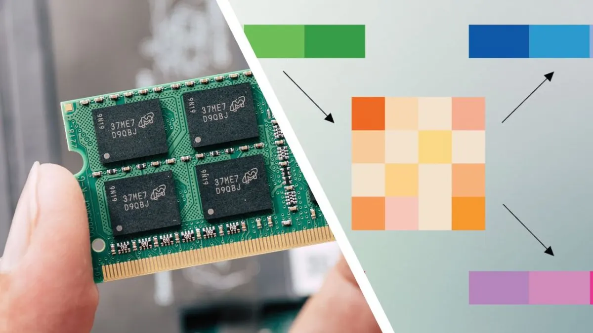 Server hardware and memory modules illustrate artificial intelligence optimization and semiconductor demand.