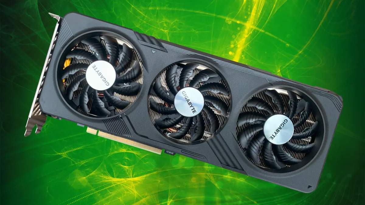 The Nvidia RTX 4060 graphics card is displayed alongside architectural diagrams and benchmark charts.