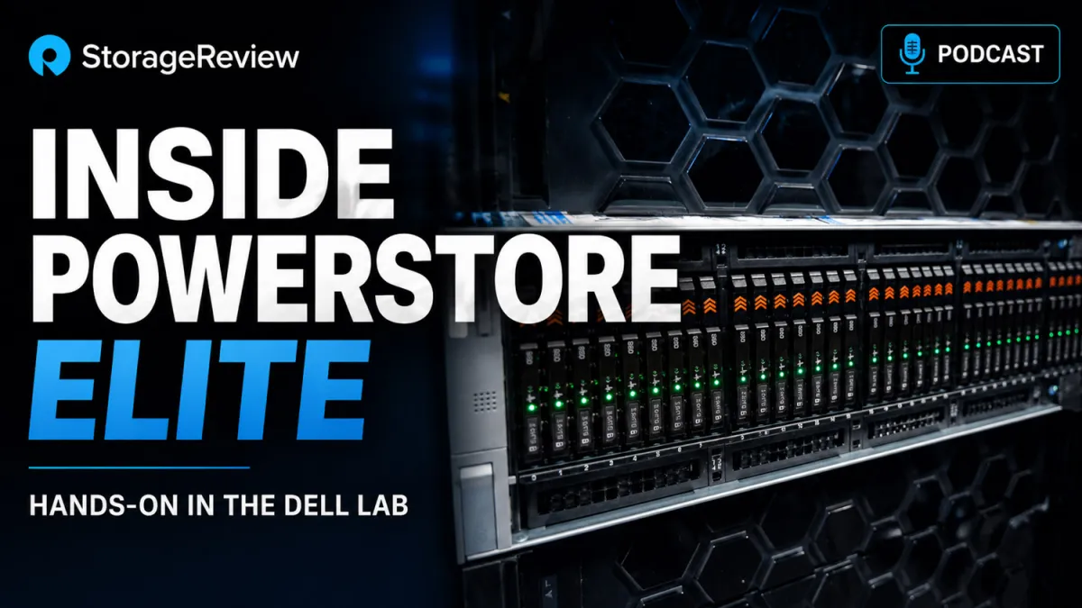 Engineers examine the Dell PowerStore Elite storage array during a Hopkinton lab demonstration.