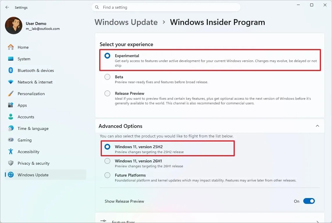 Windows 11 Adds Feature Flags Page to Insider Program for Enabling Experimental Features Without ViveTool