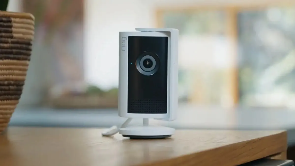 The Ring Indoor Cam Plus 2K security camera features night vision and two-way audio.