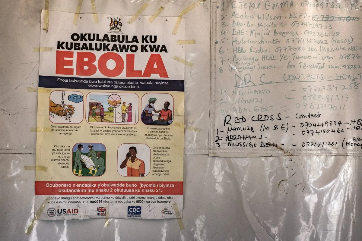 Medical personnel respond to the Ebola crisis in Central Africa following a WHO global emergency declaration.