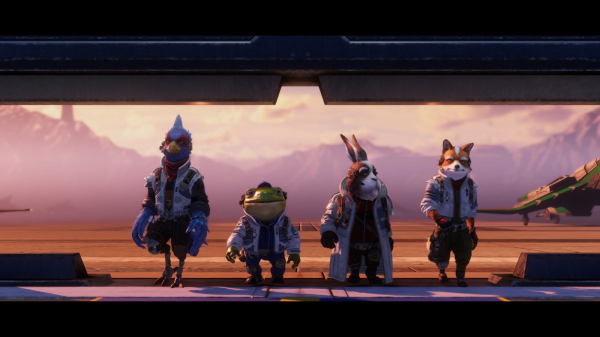 The Arwing spacecraft flies through space in the Nintendo Switch 2 remake of Star Fox.