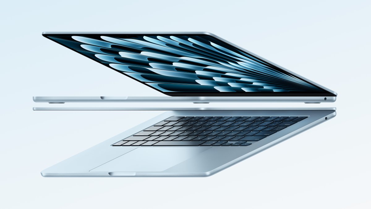 The Apple MacBook Air M4 laptop sits open on a desk.