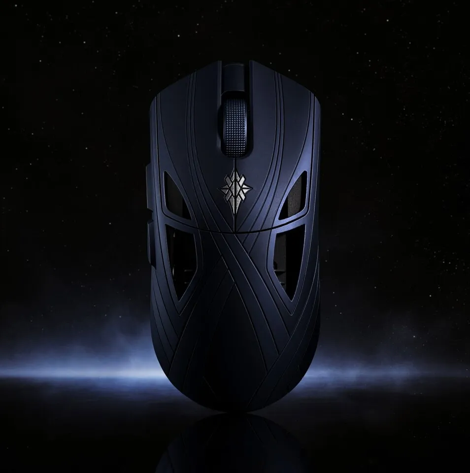 The Finalmouse Starlight X is a wireless gaming mouse constructed from carbon fiber composite materials.