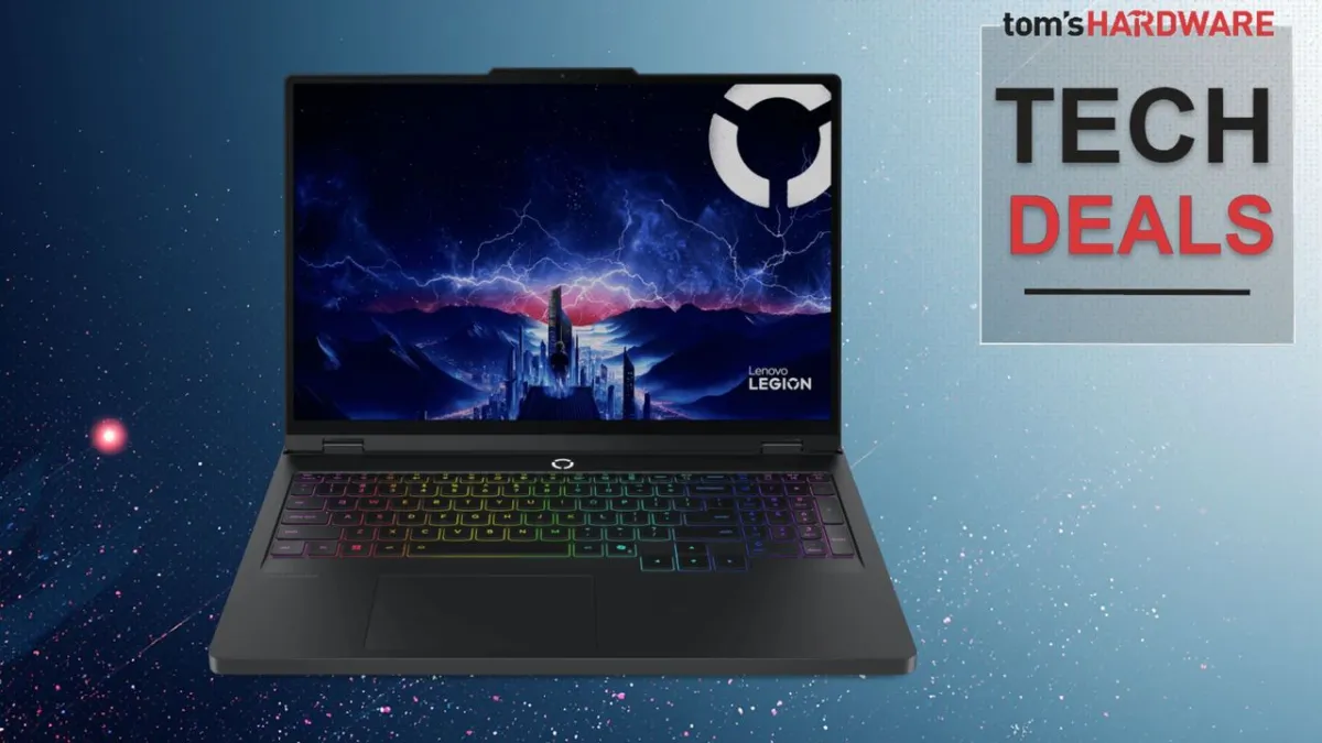 Lenovo Legion Pro 5i 16-inch gaming laptop with RTX 5070, Intel Core Ultra 9, 32GB RAM, and OLED display.