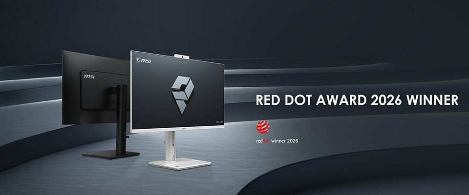 MSI PRO MAX 27P and 27TP All-in-One PCs feature a 120 Hz display and Red Dot Award winning design for professional use.