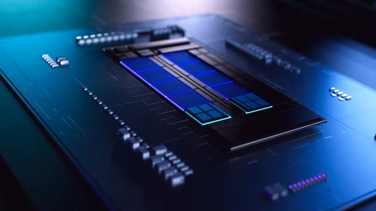 Intel Core Ultra 9 290K Plus processor packaging and benchmark comparison charts