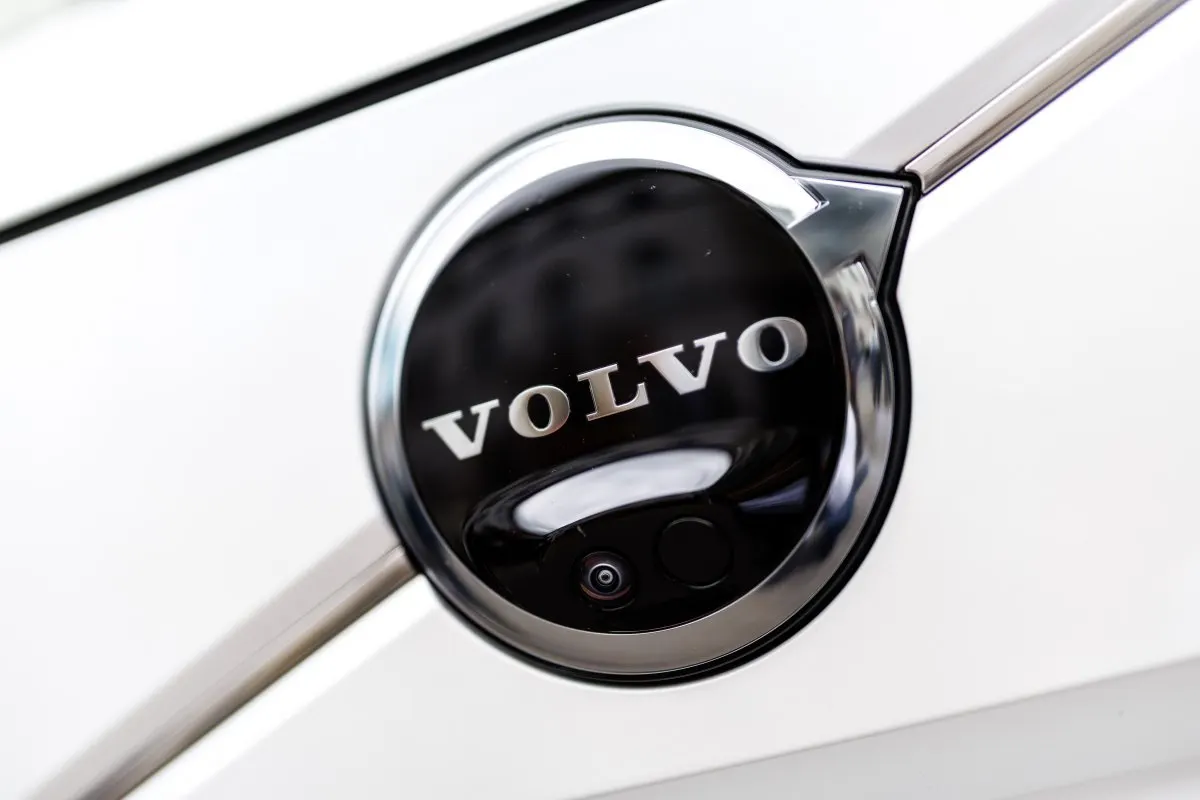 Volvo EX60 compact SUV displayed at its launch event