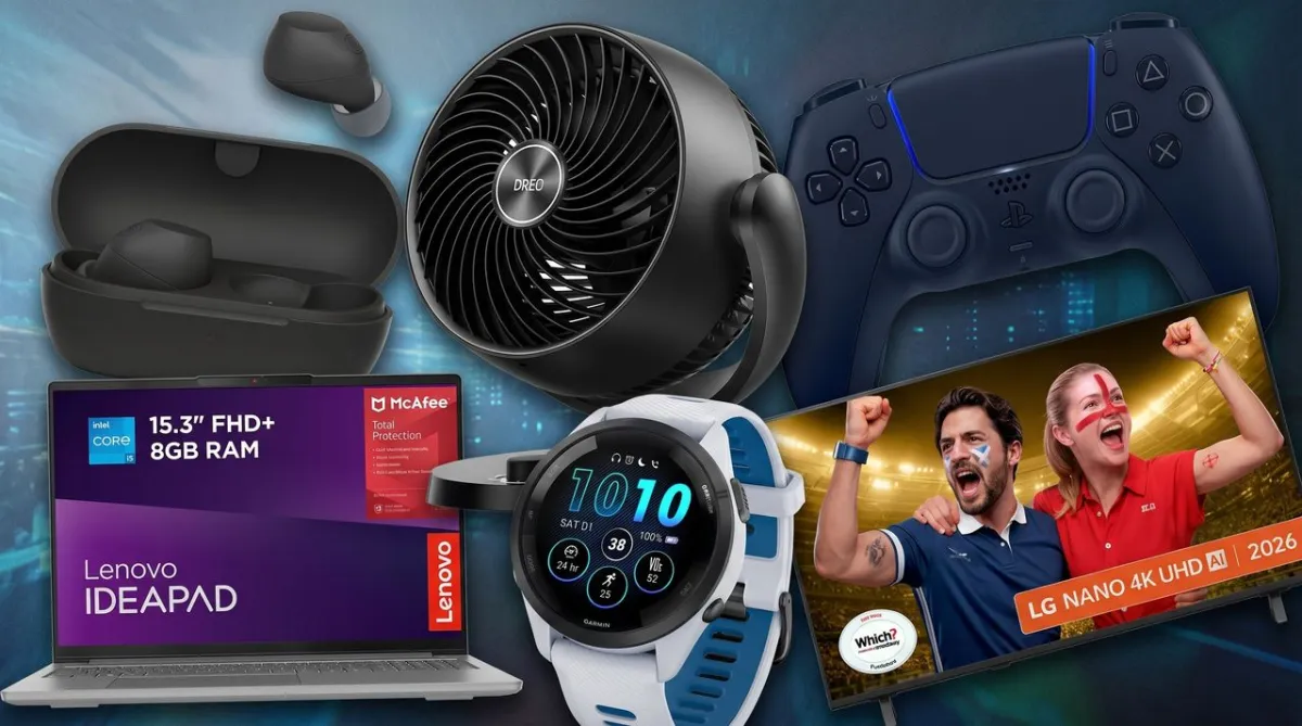 A promotional display for the Argos Big Red sale features discounted electronics and home appliances.