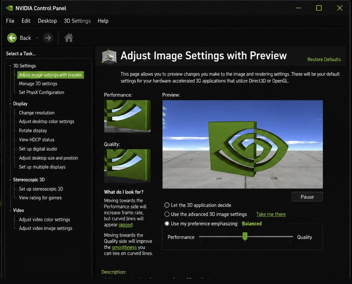 NVIDIA Control Panel interface