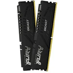 The Kingston Fury Beast DDR5-6000 32 GB CL40 memory module features a black aluminum heatsink.